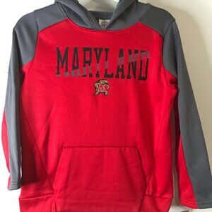 New Boys Maryland Terrapins NCAA Pull on Hoodie Red M 8/10